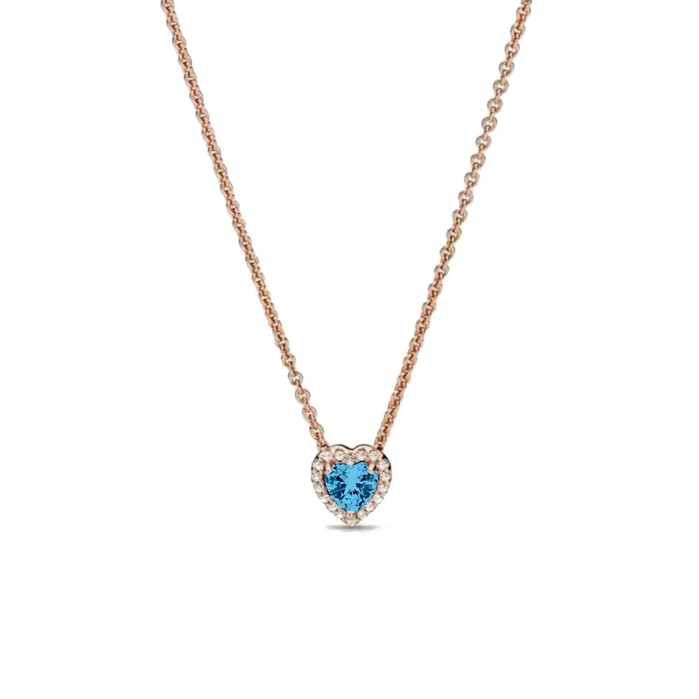 New 925 Sterling Silver Red Pink Green Heart-Shaped Necklace | Elegant Women’s Charm Jewelry for Valentine’s & Mother’s Day