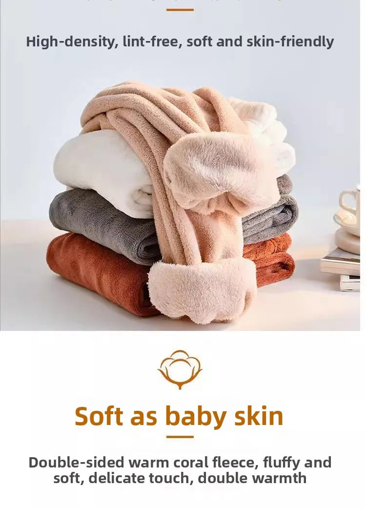 Thickened Coral Fleece Sweatwear Set 🧥 Unisex Warm Home Clothes ❄️ Sports Outfit Long Sleeve Round Neck Pajamas 👕