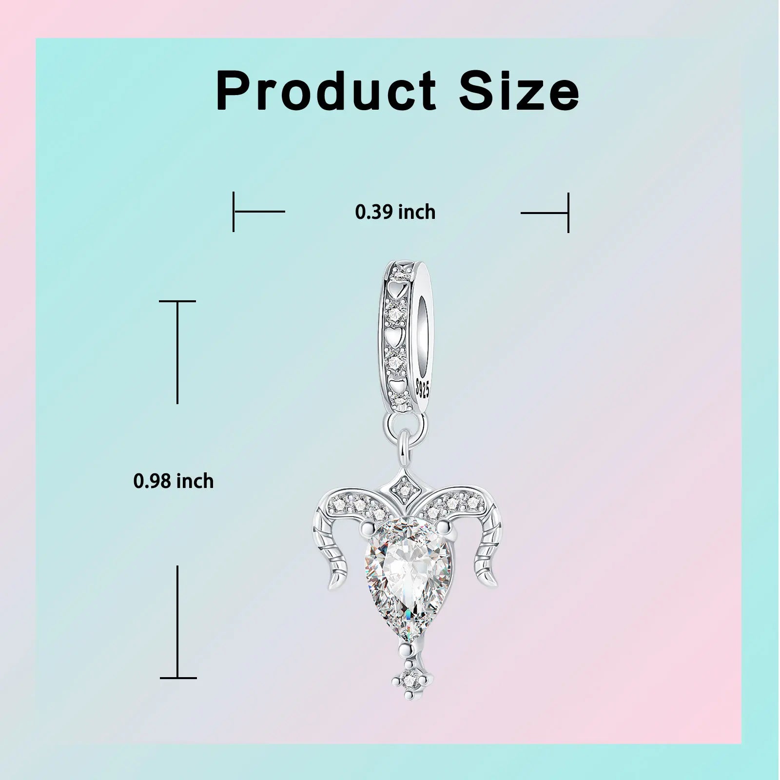 925 Sterling Silver Birthstone Love Pendant Charm | January–December Zircon Bead for Bracelet & Necklace DIY Jewelry Gift
