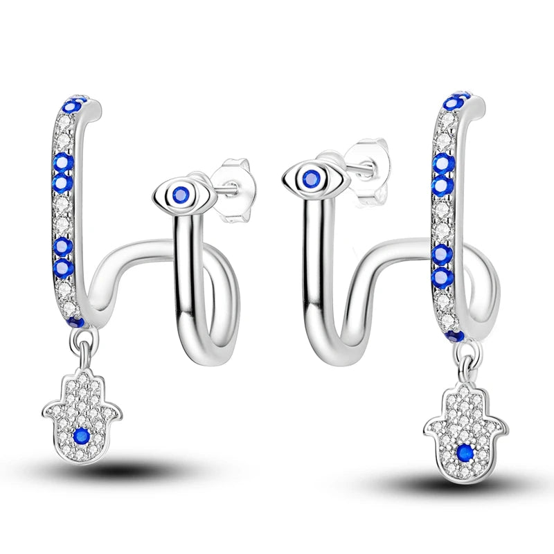 Pandora Style 925 Sterling Silver Irregular Star Earrings | European Fashion Jewelry Gift