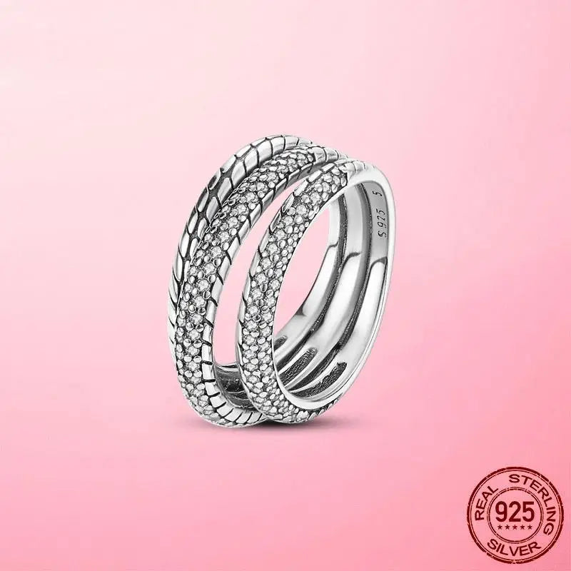 925 Sterling Silver Cocktail Ring Set for Women | CZ Zircon Pave Bridal Wedding & Engagement Jewelry