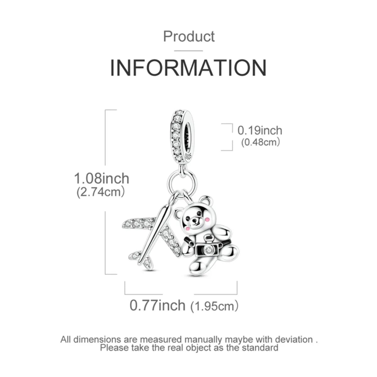 925 Sterling Silver Animal Charms | Bear, Rabbit, Dog, Panda, Elephant & Pig Beads Fit Original Bracelet DIY Jewelry Gift