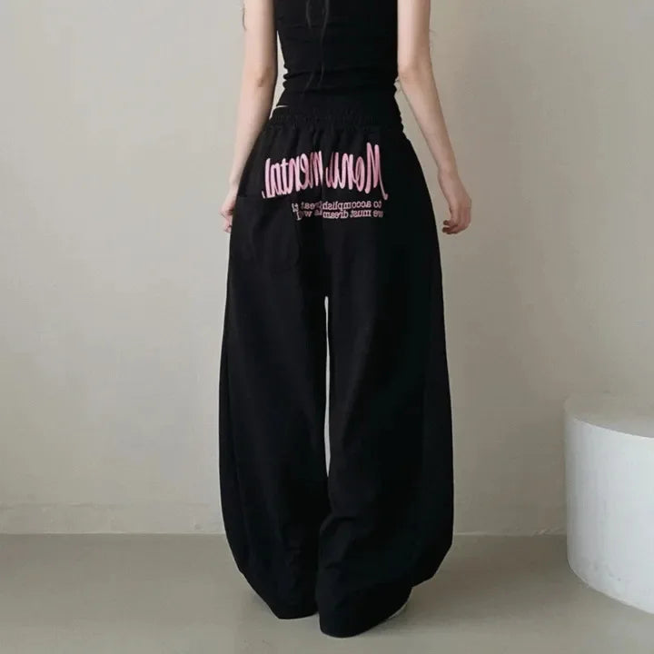 Women’s BF Hip Hop Y2K Sweatpants – Loose Wide Leg Drawstring Streetwear Sports Pants 👖🔥