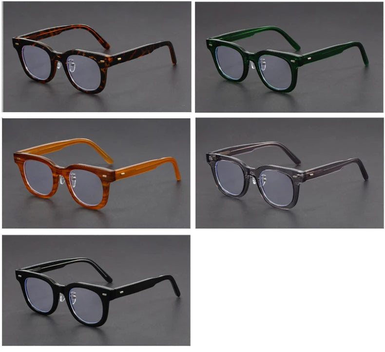 Retro Personalized Thick Acetate Round Reading Glasses – Men Women Optical Prescription Custom Presbyopia Eyeglasses