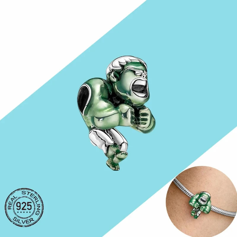 2025 100% 925 sterling silver pendant Disney Spider-Man beads Suitable for original DIY bracelet, women's fashion gift
