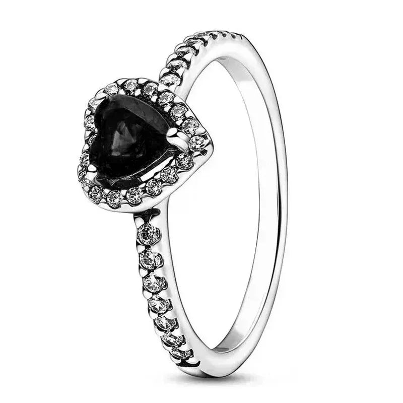 Hot Selling 925 Sterling Silver Heart-Shaped Ring | Sparkling Luxury Jewelry Gift for Women