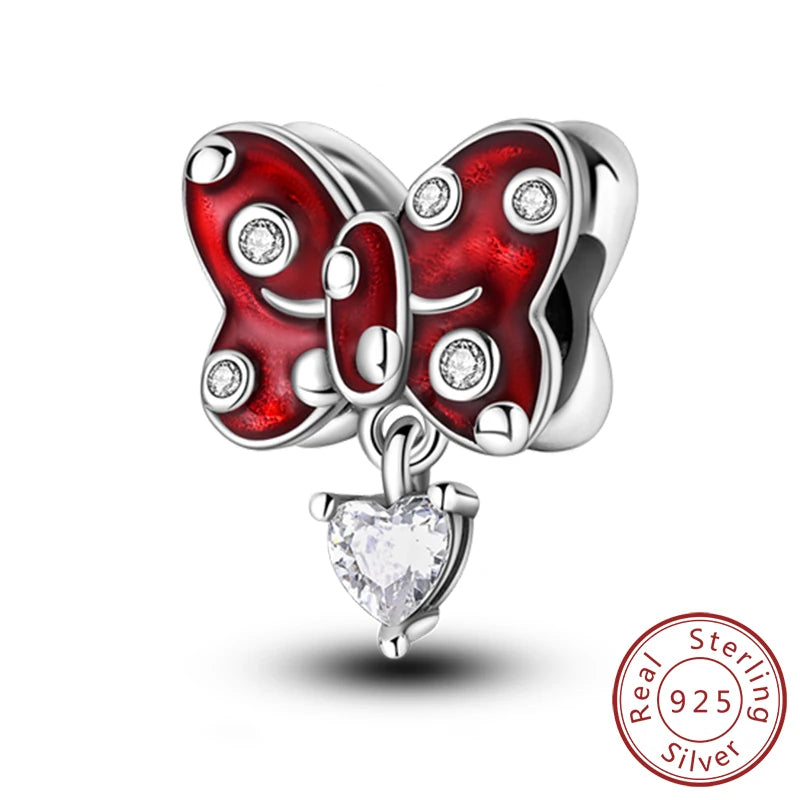 925 Sterling Silver Ballet Shoes & Perfume Bottle Charms | Bow Beads Fit Original Bracelet Pendant DIY Fine Jewelry for Women