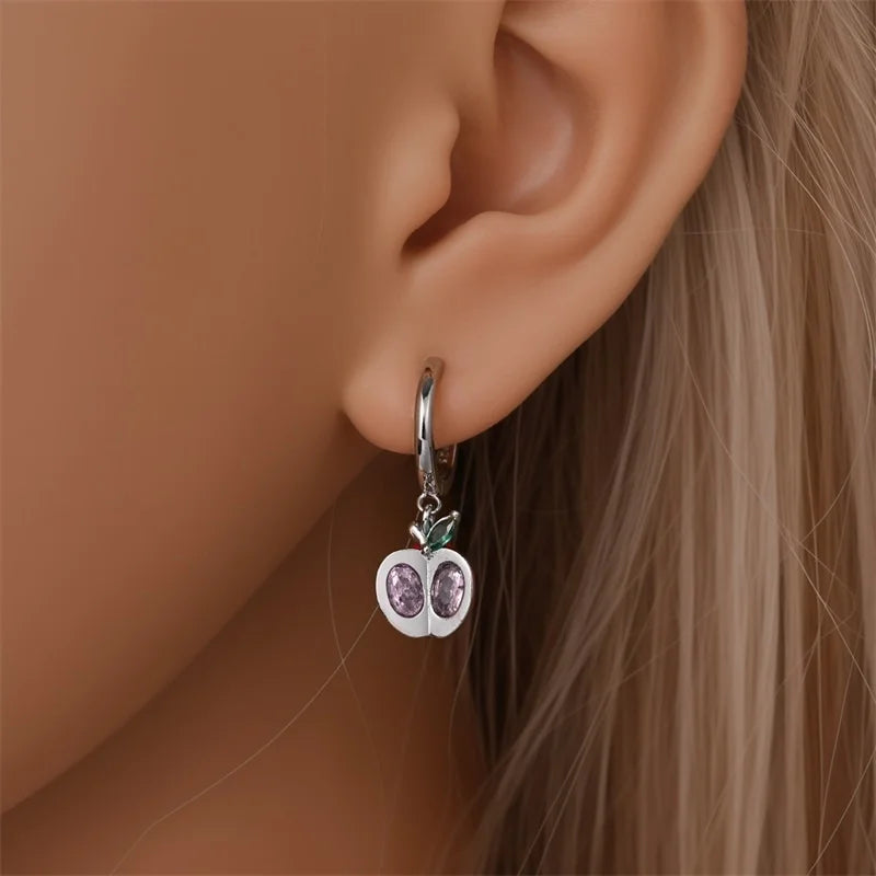 New Original 925 Sterling Silver Sweetheart Bow & Crab Ocean Earrings | Donut Zircon Round Design Women’s Fine Jewelry