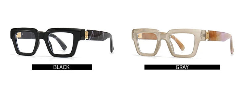 2025 New Oversized Square Presbyopic Reading Glasses – Unisex Marbling Retro Computer Eyewear | Diopter +0.5 to +3.0