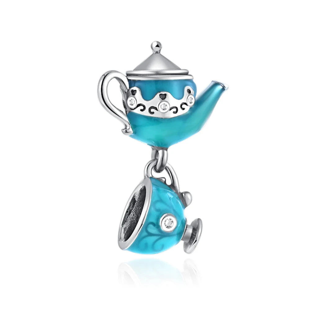 925 Sterling Silver Wine Pot, Cross, Heart & Organ Charms – Fit Pandora Bracelet, DIY Women’s Religious Jewelry