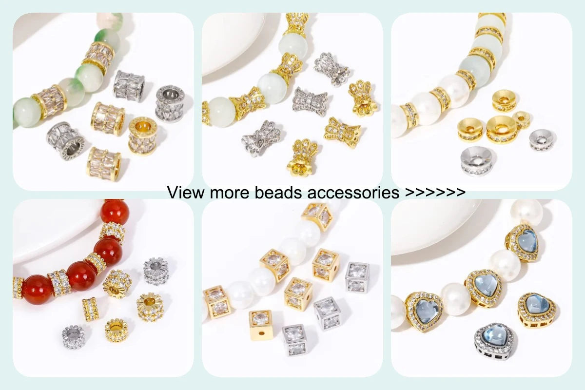 18K Gold Plated Zircon Round Spacer Beads | Brass Bracelet Beads for Jewelry Making | DIY Bead Separators Accessories