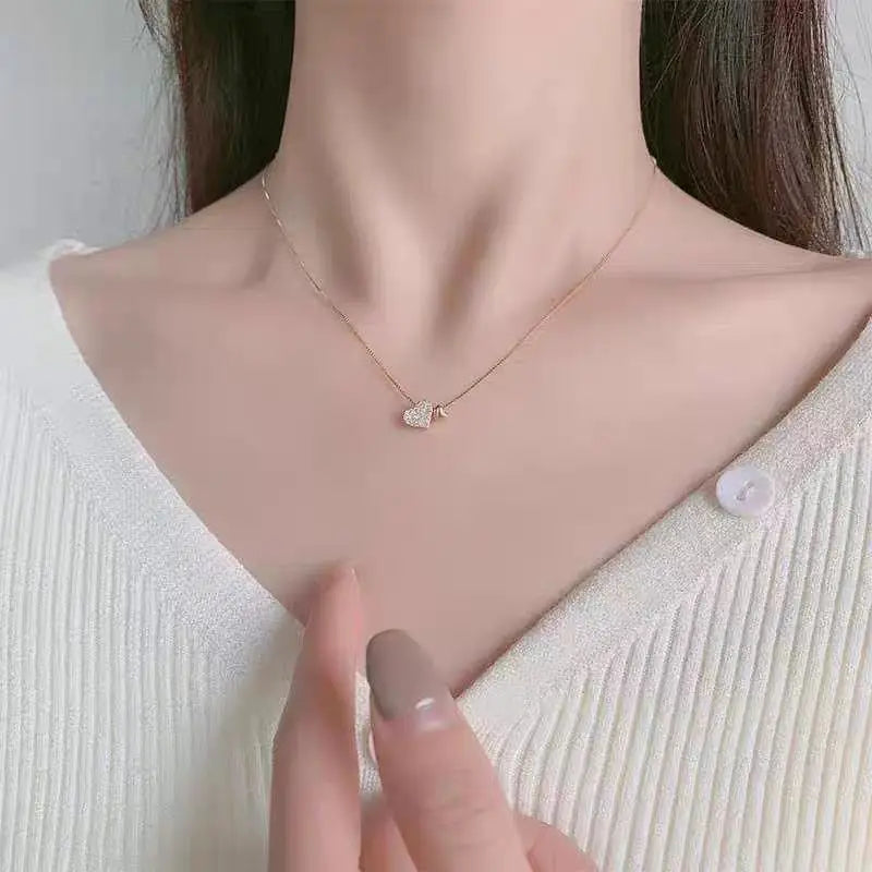 Jkeli 925 Sterling Silver Romantic Love Heart Pendant Necklace | Box Chain Women’s Fashion Wedding Jewelry