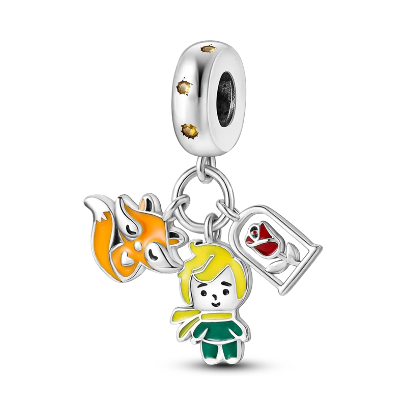 925 Sterling Silver Sweetheart Sister Charm | Fit Original Pandora & 3mm Bracelets DIY Jewelry Gift for Women