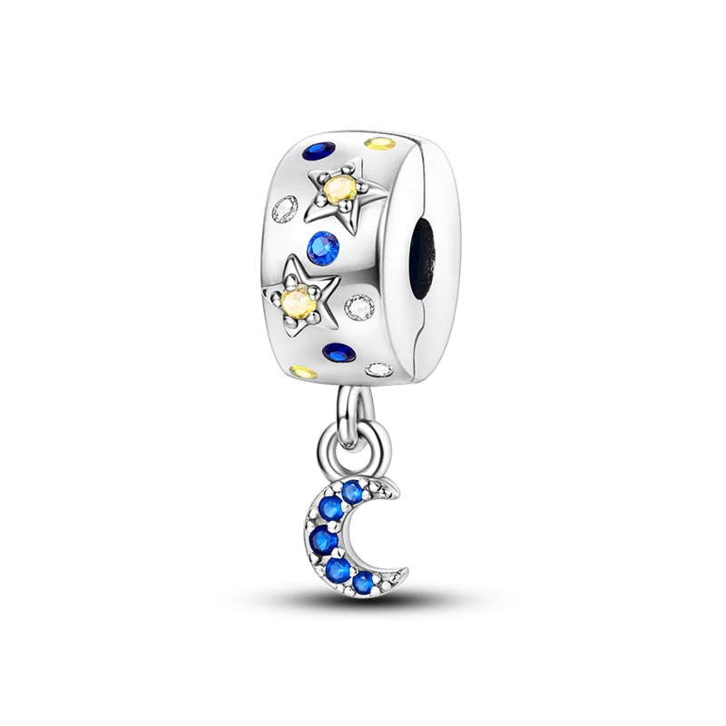 Silver Clasp 925 Sterling Silver Round Daisy Charm Beads | Safety Chain Pendant for Original Bracelets Jewelry