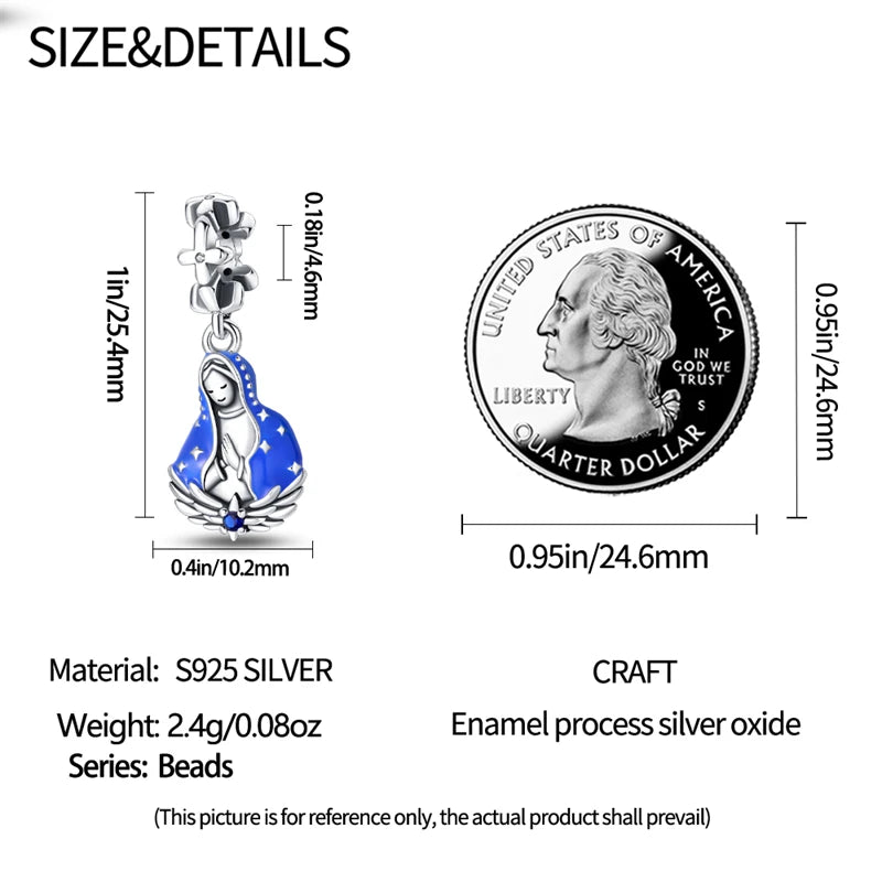 925 Sterling Silver Jesus Religious Symbol Charm Bead | Faith Pendant for Original Bracelet DIY Jewelry Gift