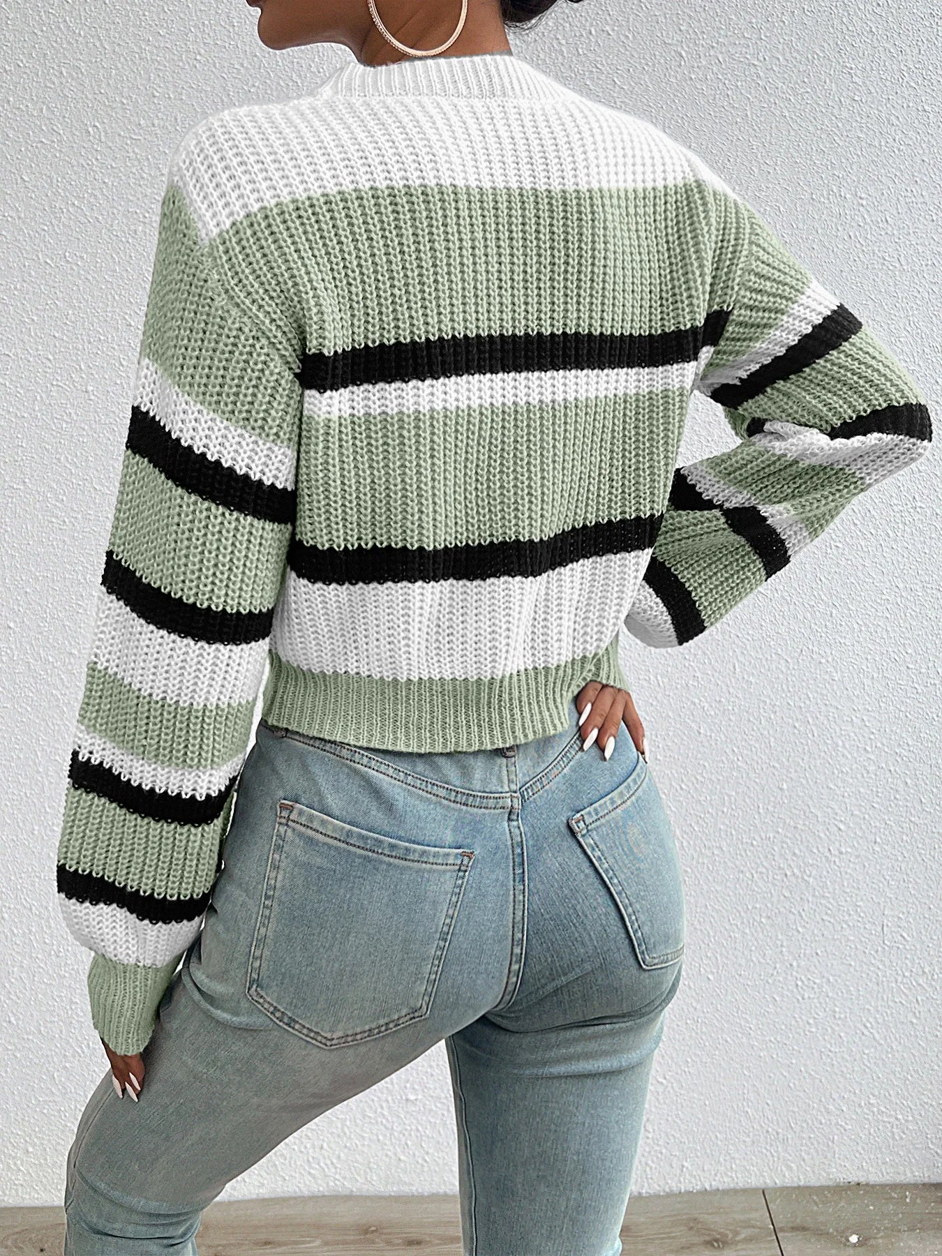 2024 Autumn & Winter Women’s Acrylic Knitted Sweater | Loose Drop Shoulder Long Sleeve