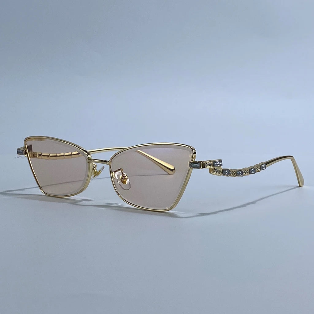 Small Frame Sexy Cat Eye Sunglasses for Women 2025 – Luxury Brand Metal Rhinestone Sun Glasses | UV400 Outdoor Shades
