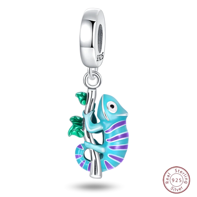 925 Sterling Silver Blue Zircon Ocean Shell Beaded Pendant | Fit Original 3mm Bracelet Women’s Fine Jewelry