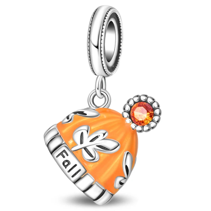 Original 925 Sterling Silver Luminous Lantern & Magic Cat Charm Bead | Glowing Angel Jungle Pendant for Bracelet Jewelry