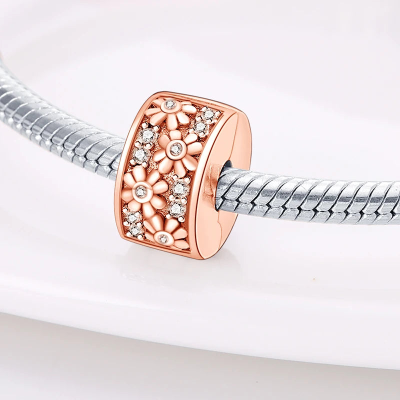 925 Sterling Silver Silicone Spacer Beads & Safety Chain | Clasp Charms Fit Original Pandora 3mm Bracelet – Women’s Jewelry