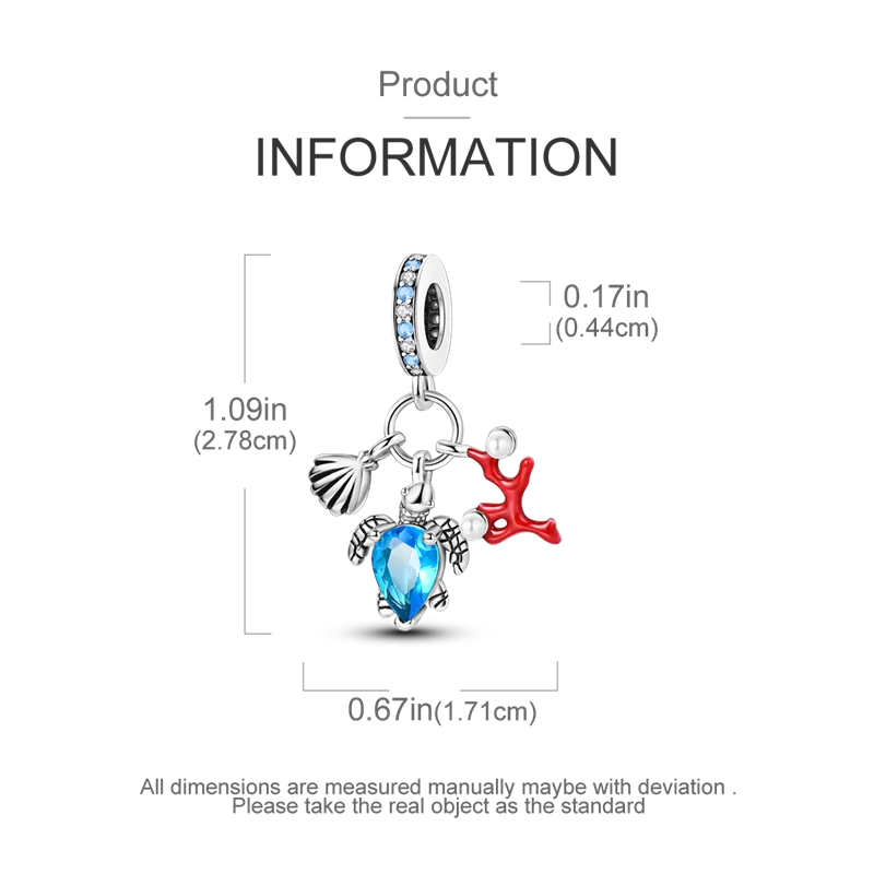 925 Sterling Silver Summer Ocean Collection Charms | Dangle Beads for Women Lover DIY Fine Jewelry Gift