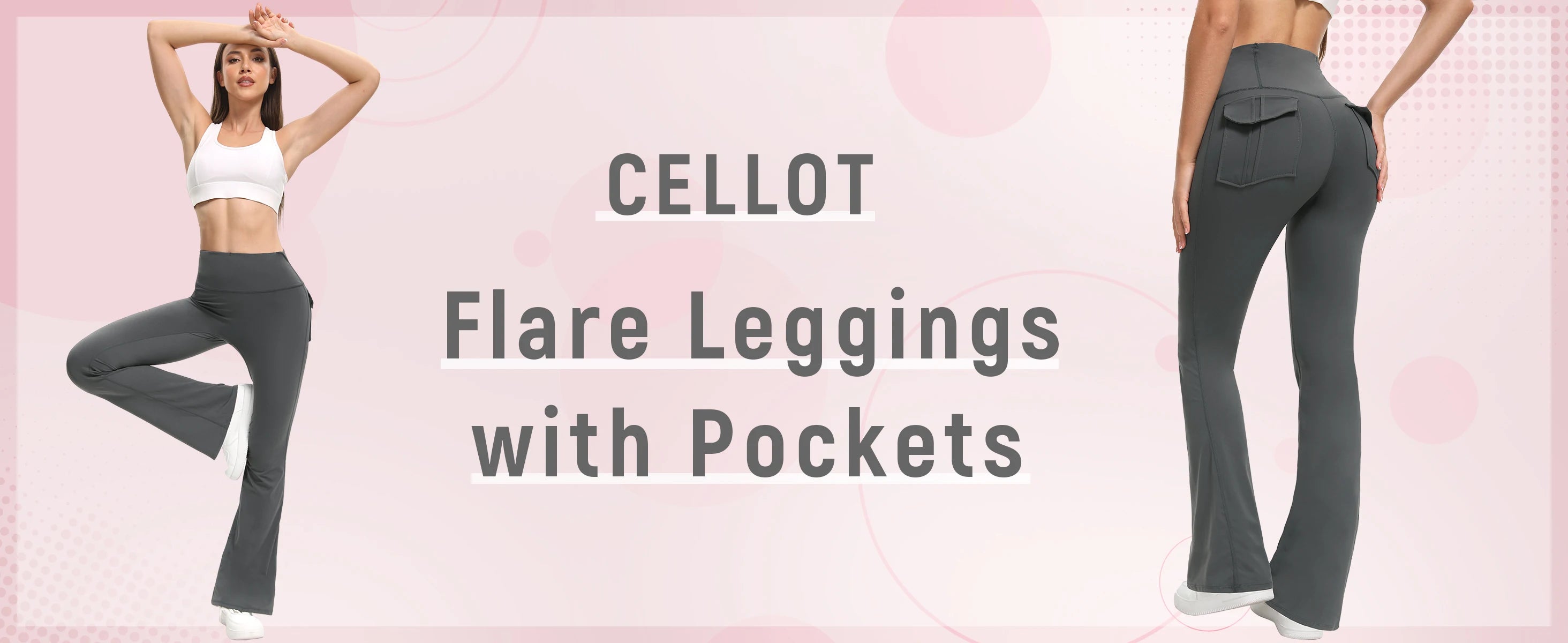 Women’s High Waisted Flared Yoga Pants | Tummy Control Bootcut Leggings with Pockets | Gym & Casual Wear