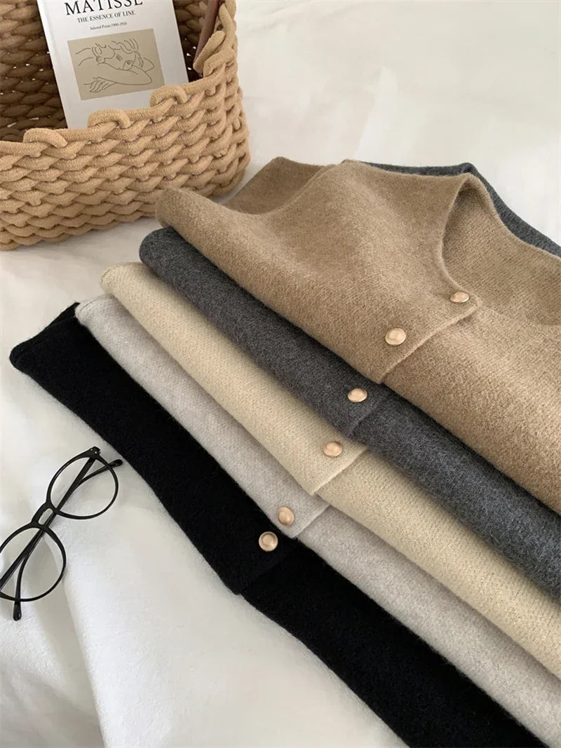 2025 Women’s Preppy Knitted Sweater Vest | Chic Vintage Elegant Waistcoat for Autumn & Winter