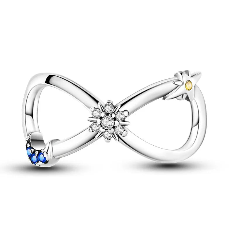 925 Sterling Silver Inlaid Zircon Love Heart & Snake Dangle Charm – Fits Original Pandora Bracelet, Women’s Jewelry Pendant Bead