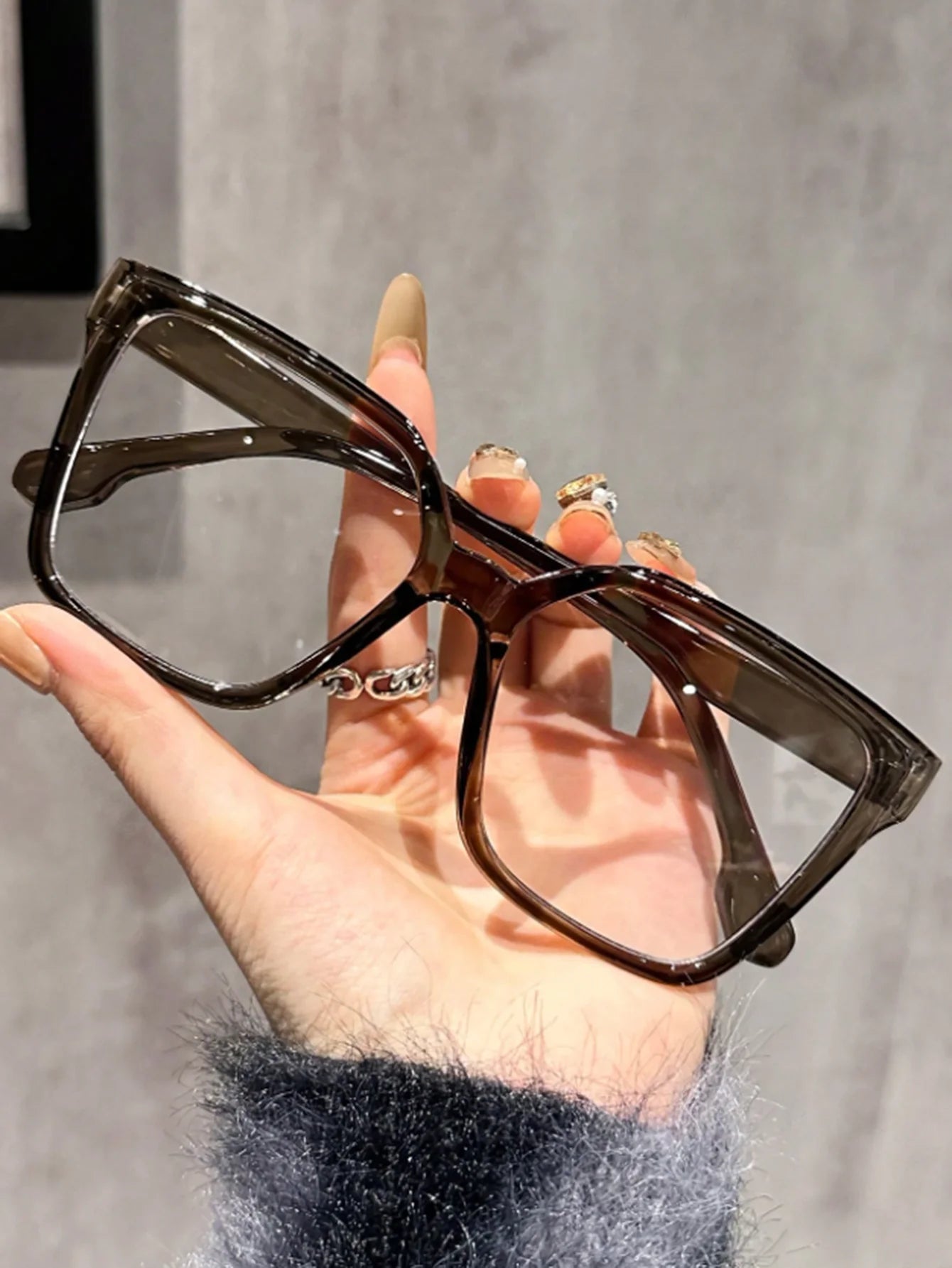 1Pc/2Pcs/3Pcs/4Pcs Elegant Geometric Glasses – Simple & Stylish Transparent Lenses | Daily Office & Reading Eyewear