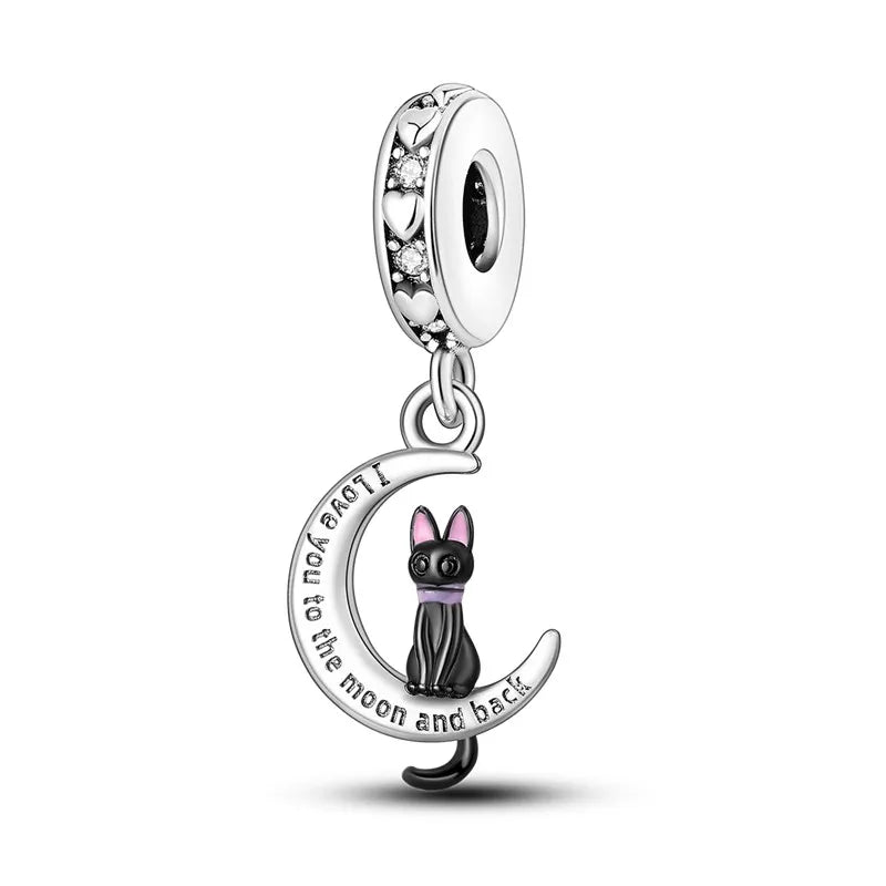 Cat Collection 925 Sterling Silver Charms Bead | Persian Bell & Multifarious Cat Dangle Fit Pandora Bracelet Necklace DIY Jewelry