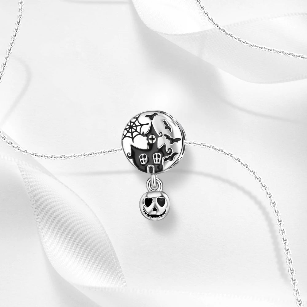 Gothic 925 Sterling Silver Grim Reaper Skull Charm Bead Fit Pandora Bracelet