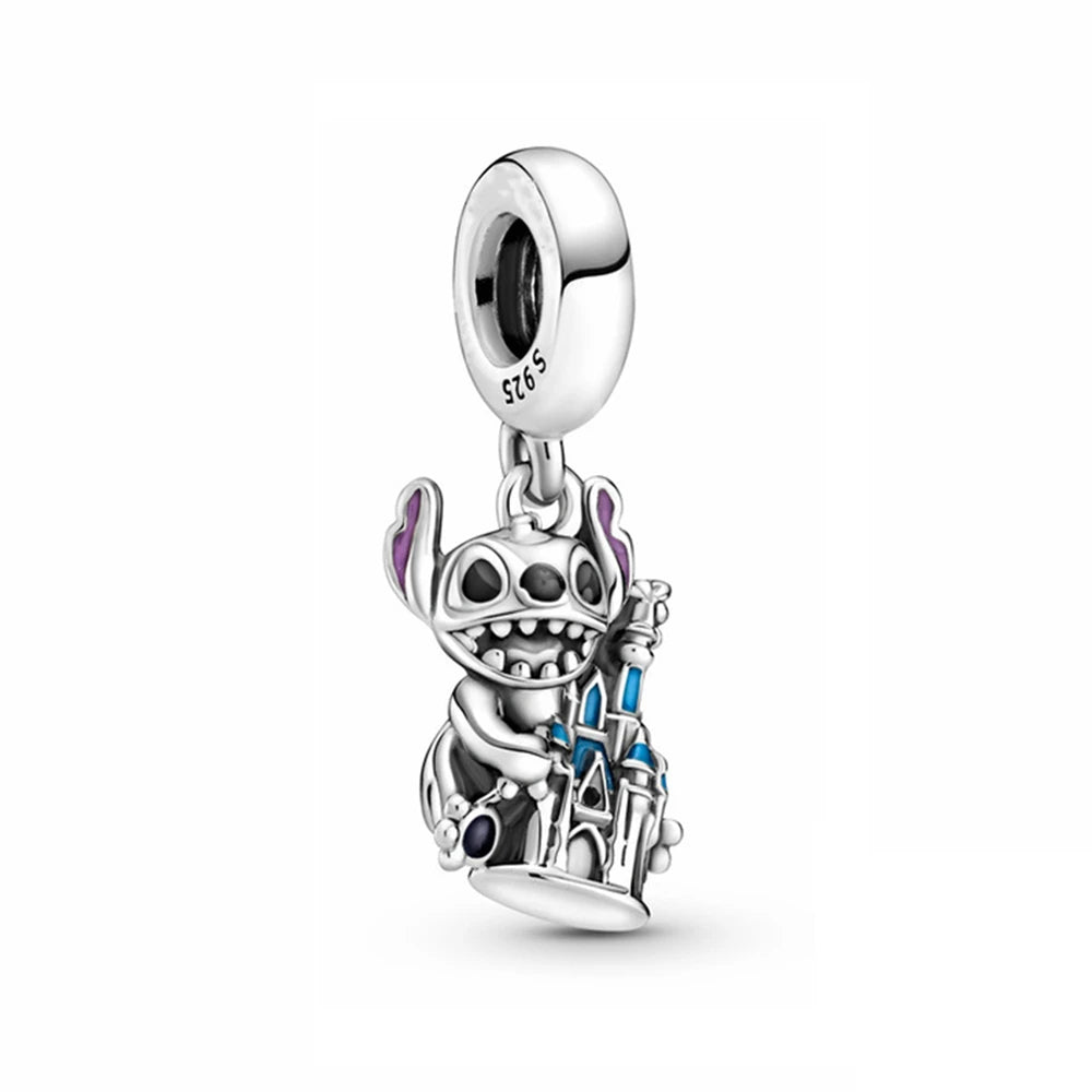 Miniso Disney 925 Sterling Silver Dumbo Mickey Stitch Dalmatians Charms | Fit Original Bracelet DIY Jewelry Accessories
