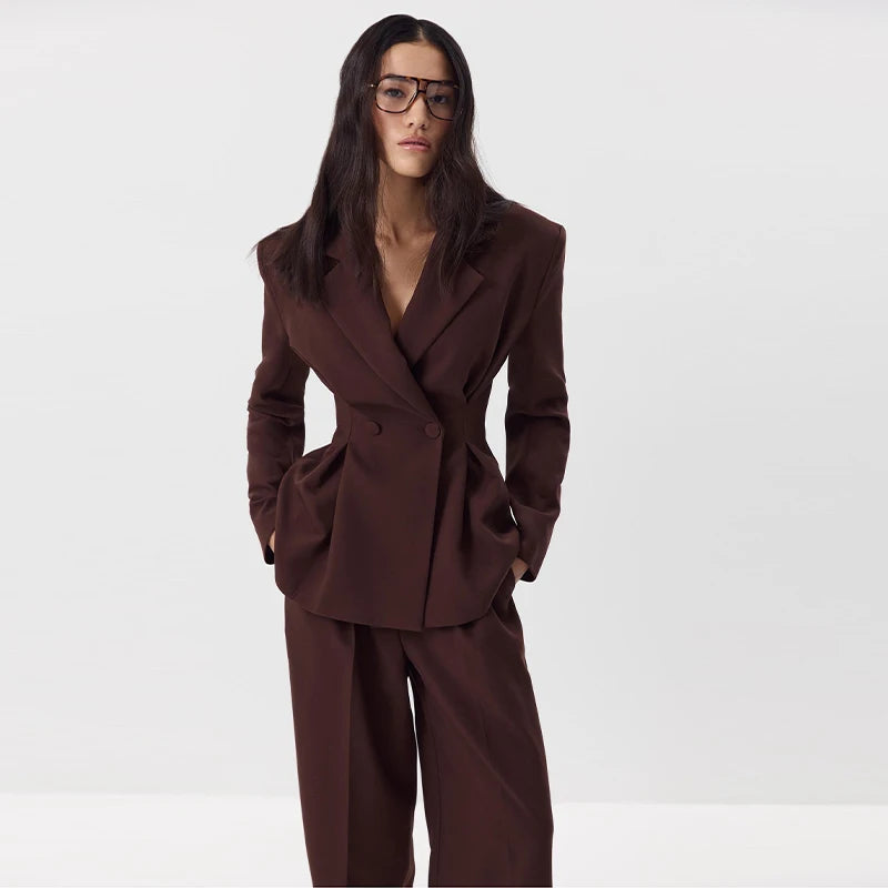 Women’s Blazer & Trouser Set 🌸 Solid Lapel Coat Wide Leg Pants 2026 ✨