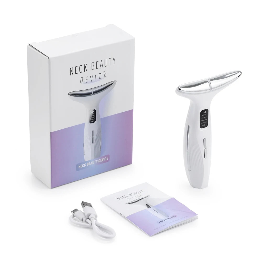 Microcurrent Neck Beauty Device – Face Lifting Firming Massage Instrument with 3 Modes