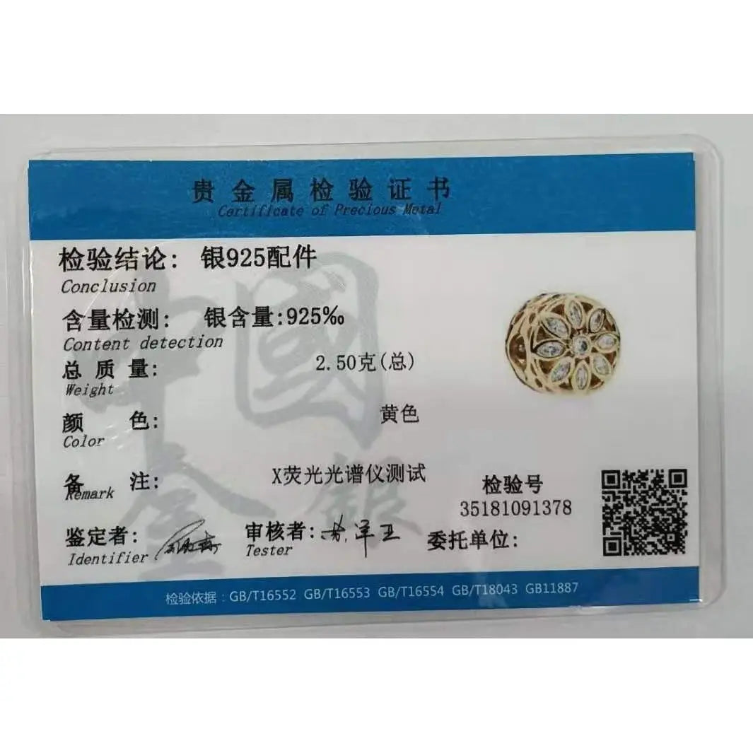 925 Silver Golden Bees & Yellow Roses Dangle Charm | Fit Original Bracelet Jewelry Gift