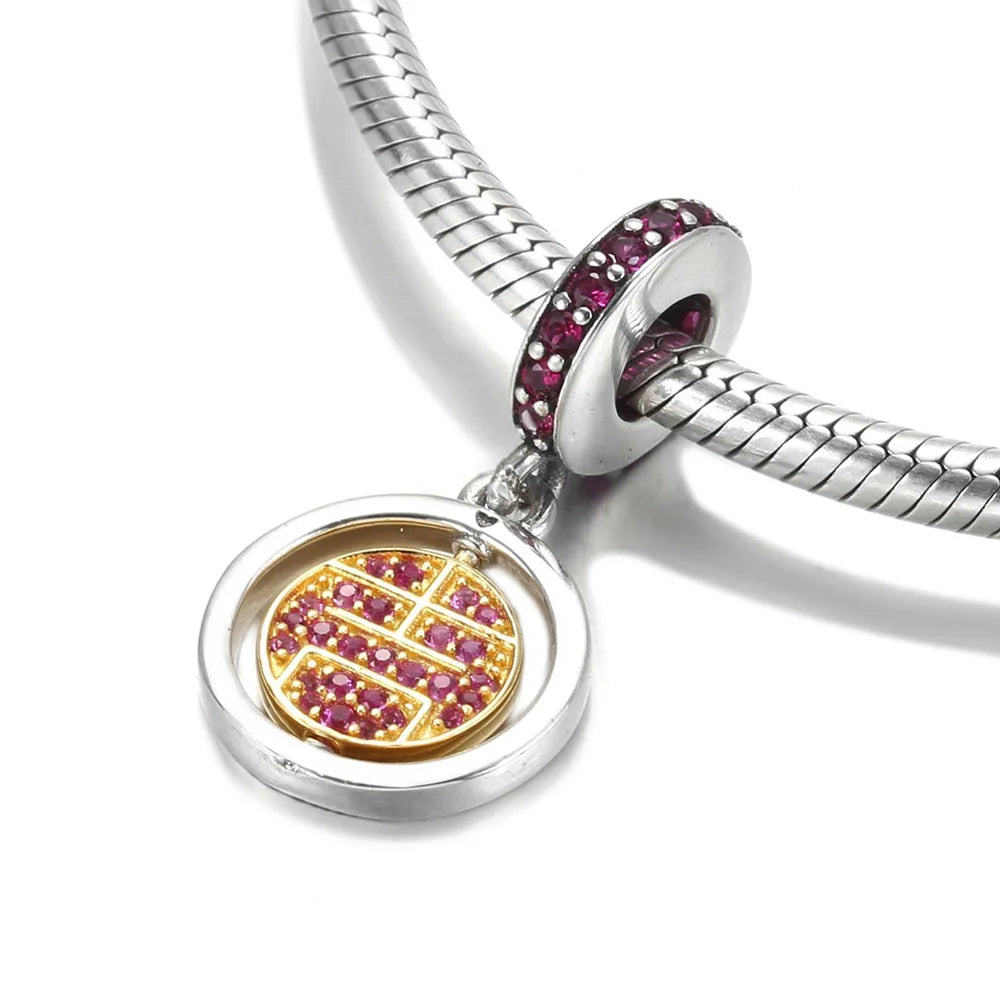 925 Sterling Silver Blue Planet & Dolphin Galaxy Dangle Charm | Women’s Bracelet DIY Jewelry