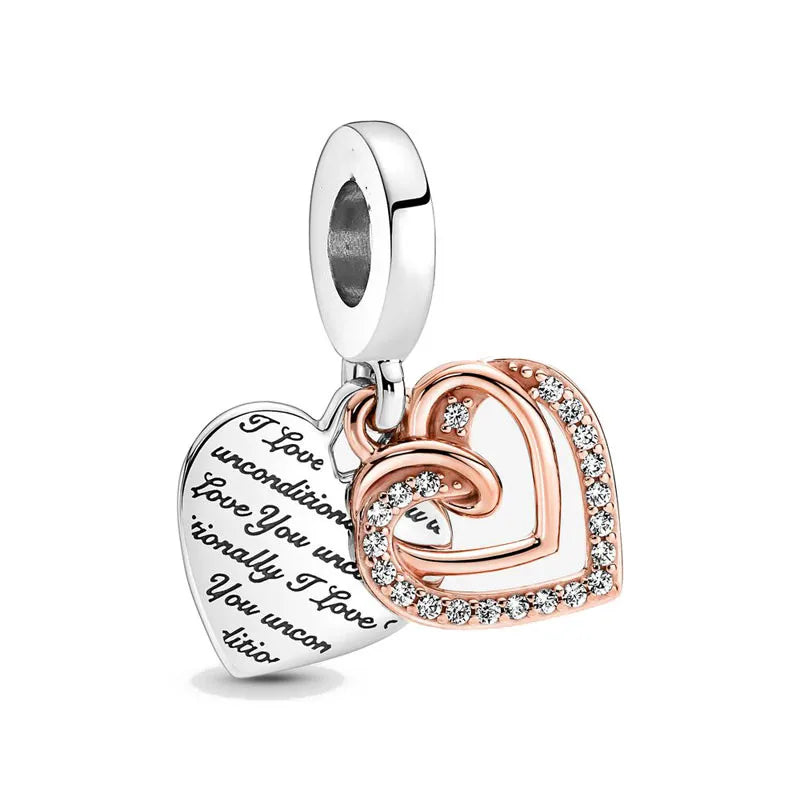 Hot Selling Rose Gold Firefly & Key Pendant Bead | 925 Sterling Silver Charm for Original European Bracelet
