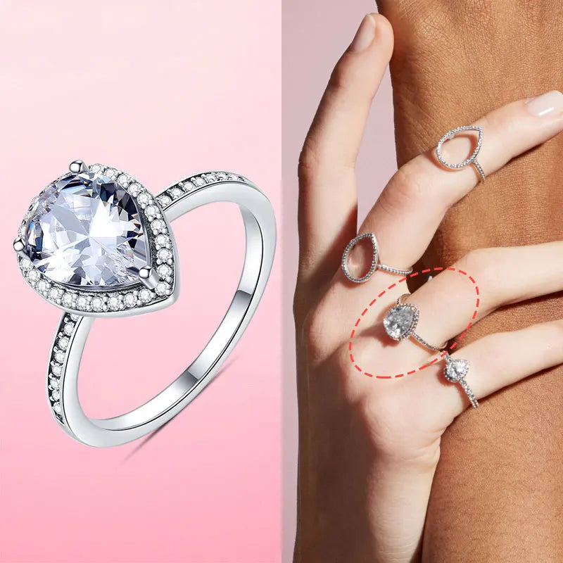 925 Silver Sparkling & Polished Lines Ring for Women | 2025 New Finger Ring | Wedding Engagement Jewelry Gift Anel