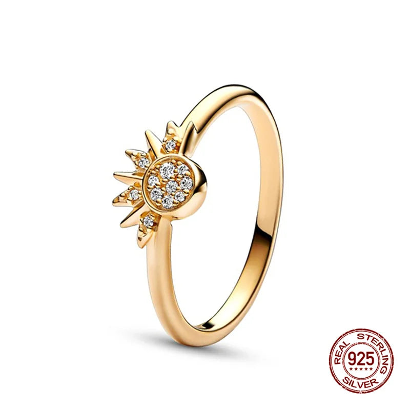 2025 Hot Sale Sun and Moon Combination Ring Set 925 Sterling Silver | Couple Rings for Women Engagement & Birthday Gift Jewelry