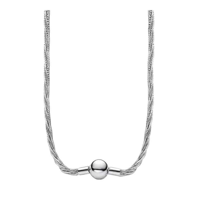 Popular 925 Sterling Silver Three-Color Heart & Ball Necklace | Women’s Exquisite Jewelry Gift