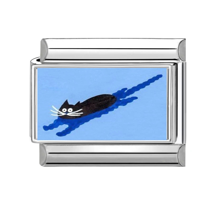 2025 Original Y2K Colorful Cute Cartoon Cats Dogs Italian Charm Links Fit 9mm Stainless Steel Bracelet Men Women DIY Making Gift