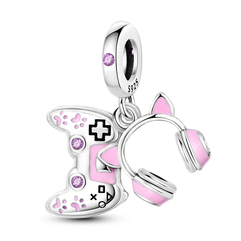 925 Sterling Silver Cute Cat Charm Beads | Paw Print Pendant for Original DIY Bracelets & Women’s Jewelry Gift