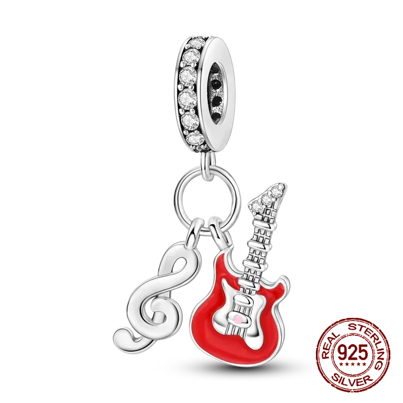 925 Sterling Silver Red Series Charms | Heart, Car & Strawberry Dangle Beads for Original Bracelet DIY Jewelry
