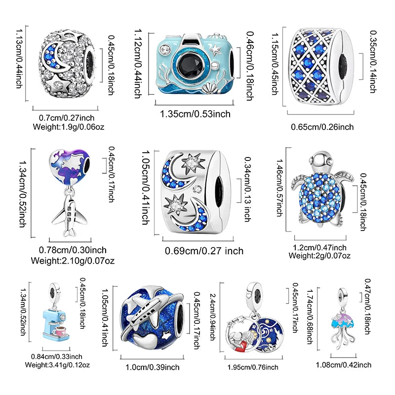 925 Sterling Silver Turtle Dolphin Series Charms | Ocean Beads Fit DIY Bracelet Necklace Women Jewelry Gift