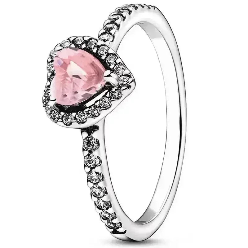 Hot Selling 925 Sterling Silver Heart-Shaped Ring | Sparkling Luxury Jewelry Gift for Women