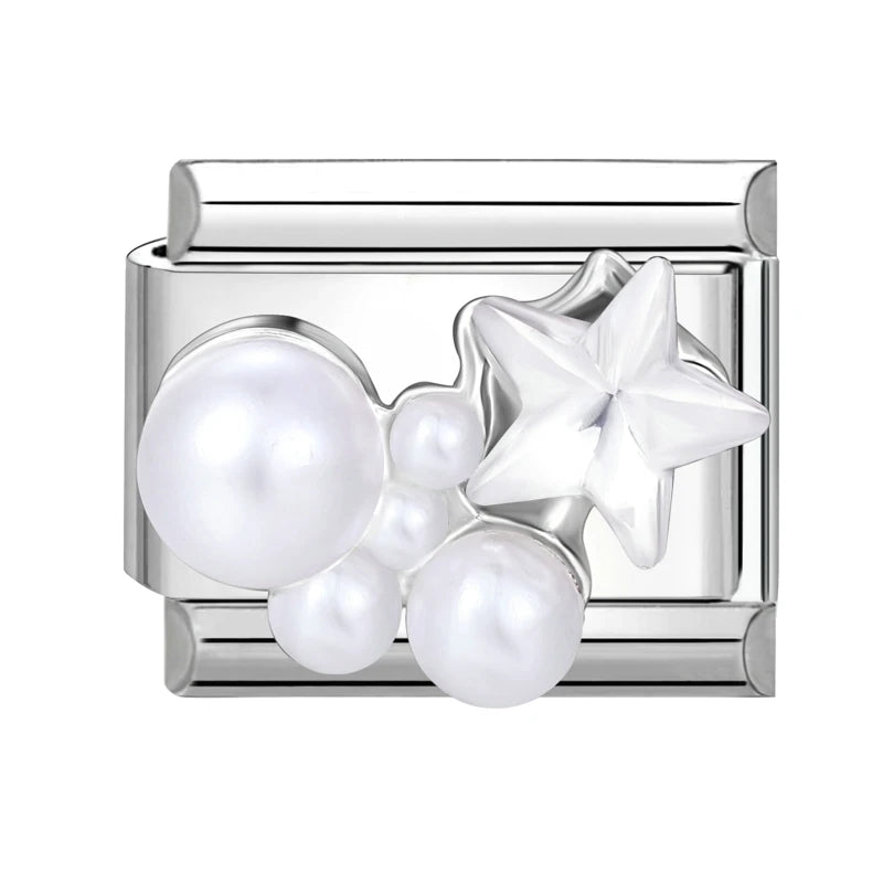 2025 Original Zircon Bow Knot Star Cherry Italian Charm | Stainless Steel 9mm Links DIY Modular Bracelet Jewelry Wholesale