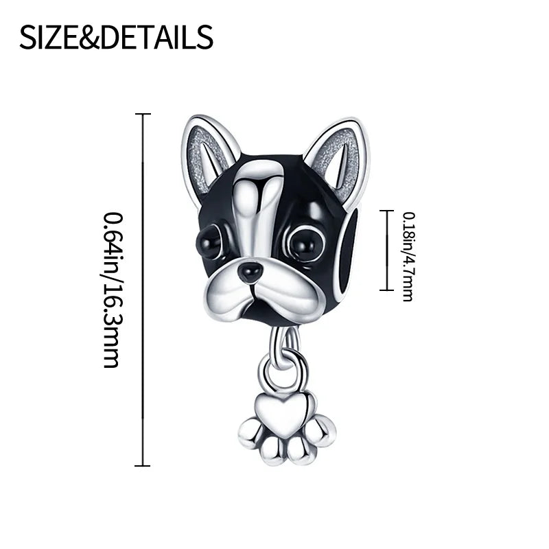 Cute Pet Kitten Puppy Sheep Charms | Fit 925 Original Pandora Bracelets | Colorful Zircon Beads DIY Jewelry Gift