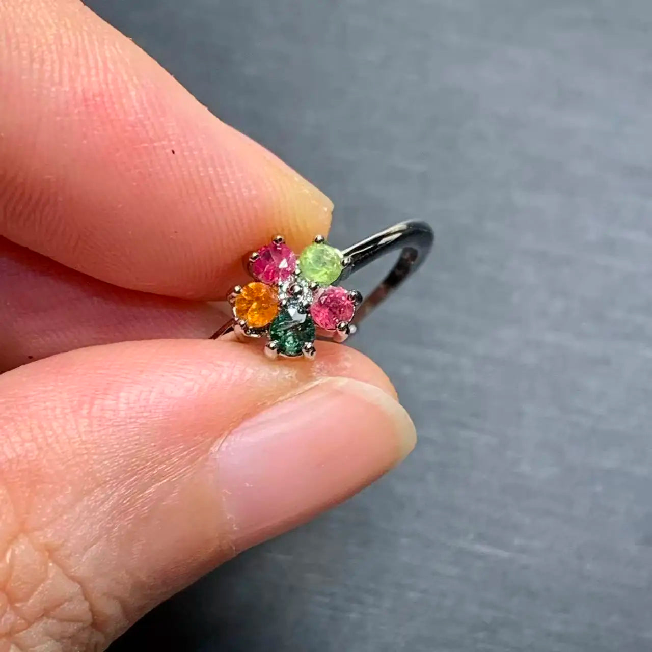 New Arrival Natural Tourmaline Stone Ring – Elegant Copper Jewelry Gift for Women