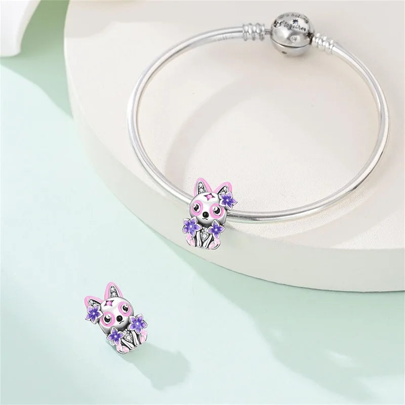 100% 925 Sterling Silver Teddy Bear, Kitten, Puppy & Elephant Luminous Firefly Charms | Sweet Beads Fit Pandora Bracelet Fine Jewelry