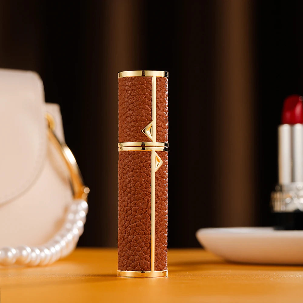 Louischanzl 5ML Leather Perfume Bottle – Refillable Portable Travel Mini Spray Atomizer | Empty Cosmetic Container